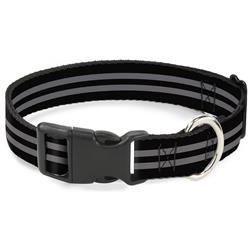Plastic Clip Collar - Stripe Black/Gray