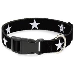 Plastic Clip Collar - Star Black/White