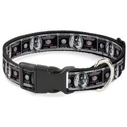 Plastic Clip Collar - 100 Dollar Bill X-Ray Black/White