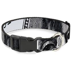 Plastic Clip Collar - 100 Dollar Bill CLOSE-UP White/Black