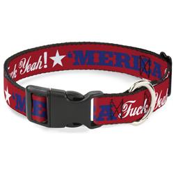 Plastic Clip Collar - 'MERICA FUCK YEAH!/Star Red/Blue/White