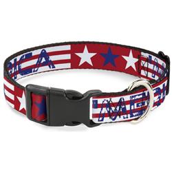 Plastic Clip Collar - 'MERICA Stripes/Stars Red/White/Blue