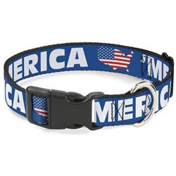 Plastic Clip Collar - 'MERICA/USA Silhouette Blue/White/US Flag