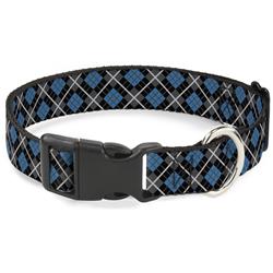 Plastic Clip Collar - Argyle Black/Gray/Turquoise