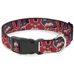 Plastic Clip Collar - Angry Bunnies Purple/Red/Blue