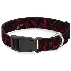 Plastic Clip Collar - Antlers Black/Burgundy/Gold