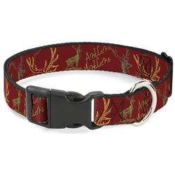 Plastic Clip Collar - Antlers Brown/Turquoise/Gold