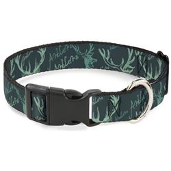 Plastic Clip Collar - Antlers Turquoise