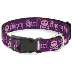 Plastic Clip Collar - Angry Girl Purple/Pink