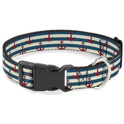 Plastic Clip Collar - Anchors w/Stripes White/Blue/Red