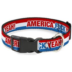 Plastic Clip Collar - AMERICA, FUCK YEA Red/White/Blue
