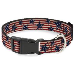 Plastic Clip Collar - Americana Stars & Stripes Red/White/Blue/White