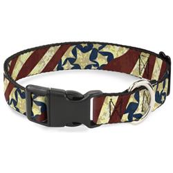 Plastic Clip Collar - Americana Diagonal Vintage Stars & Stripes2