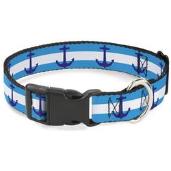 Plastic Clip Collar - Anchor/Stripe Blues/White