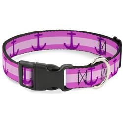 Plastic Clip Collar - Anchor/Stripe Pinks/Purple