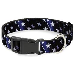 Plastic Clip Collar - American Flag Vivid Stars Blue/White