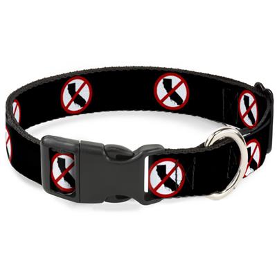 Plastic Clip Collar - Anti-California Logo Black/Red/White