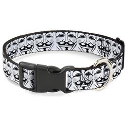 Plastic Clip Collar - Anonymous Face CLOSE-UP Repeat White/Black/Gray