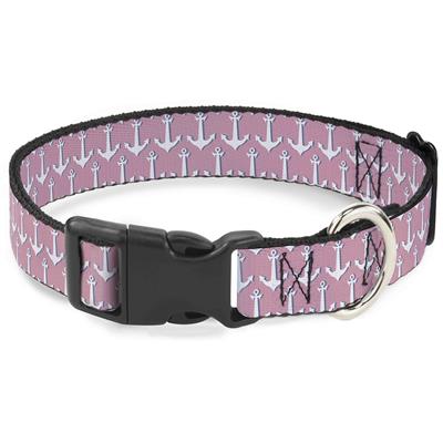 Plastic Clip Collar - Anchor2 Monogram Baby Pink/Baby Blue/White