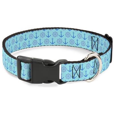 Plastic Clip Collar - Anchor2/Helm Monogram Blues