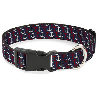 Plastic Clip Collar - Anchor3 Flip Navy/Red/Cream