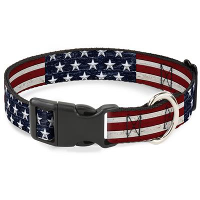 Plastic Clip Collar - Americana Rustic Stars & Stripes