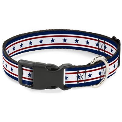 Plastic Clip Collar - Americana Stars & Stripes 6 Blue/White/Red