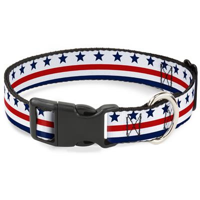 Plastic Clip Collar - Americana Stars & Stripes7 White/Blue/Red