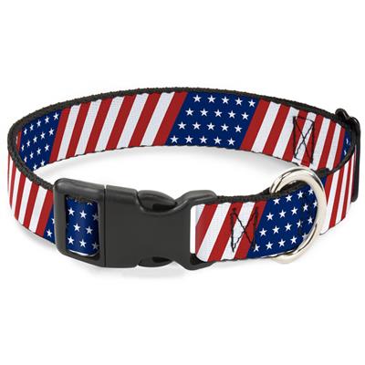 Plastic Clip Collar - American Flag Diagonal