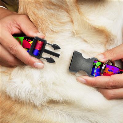Plastic Clip Collar - Buckle-Down Paint Splatter Black/Neon