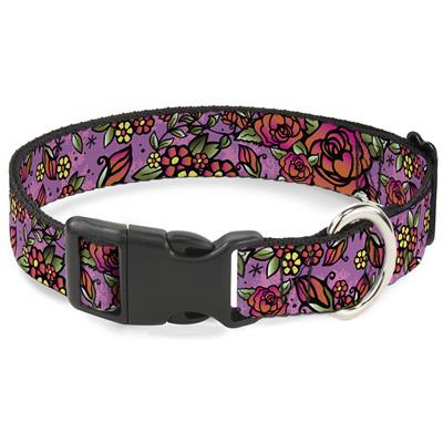 Plastic Clip Collar - Born to Blossom CLOSE-UP Pink