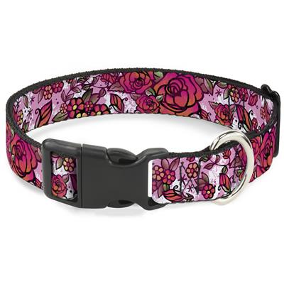 Plastic Clip Collar - Born to Blossom CLOSE-UP White