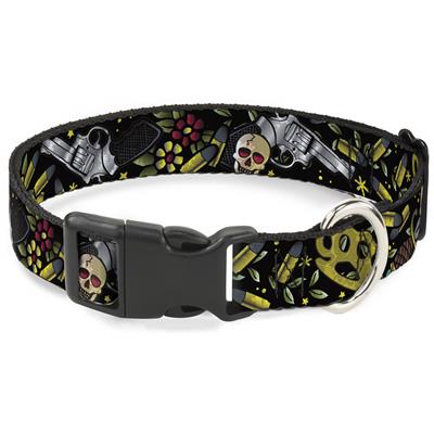 Plastic Clip Collar - Born to Raise Hell CLOSE-UP Black