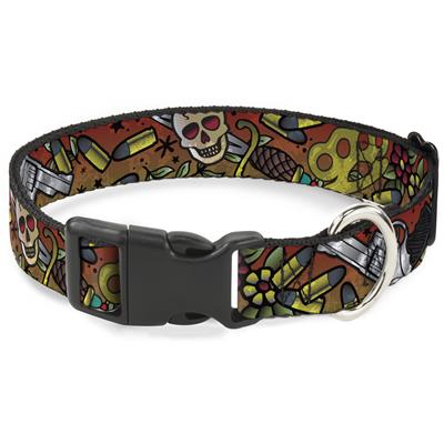 Plastic Clip Collar - Born to Raise Hell CLOSE-UP Red