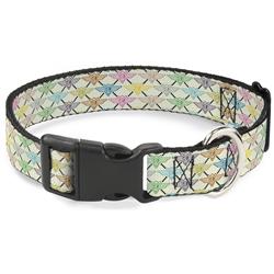 Plastic Clip Collar - Buckle-Down BD Monogram Tan/Multi Neon