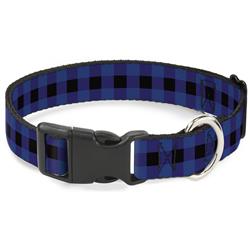 Plastic Clip Collar - Buffalo Plaid Black/Blue
