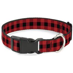 Plastic Clip Collar - Buffalo Plaid Black/Red