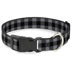 Plastic Clip Collar - Buffalo Plaid Black/Gray