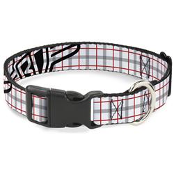 Plastic Clip Collar - Buckle-Down Plaid White/Gray/Red