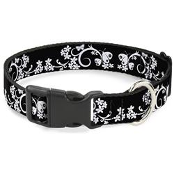 Plastic Clip Collar - Butterfly Garden2 Black/White