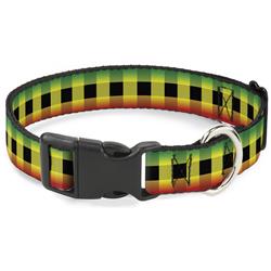 Plastic Clip Collar - Buffalo Plaid Rasta