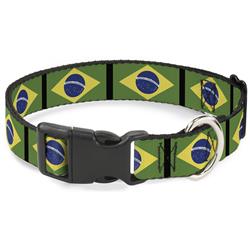 Plastic Clip Collar - Brazil Flags