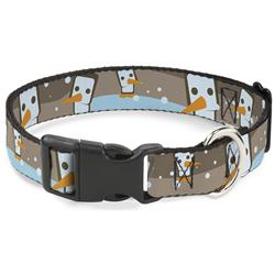 Plastic Clip Collar - Block Penguins Tan