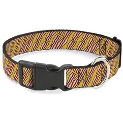 Plastic Clip Collar - Bacon Cartoon Yellow