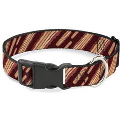 Plastic Clip Collar - Bacon Slices Maroon