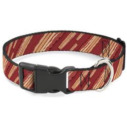 Plastic Clip Collar - Bacon Slices Red