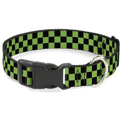 Plastic Clip Collar - Checker Black/Neon Green