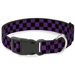 Plastic Clip Collar - Checker Black/Purple