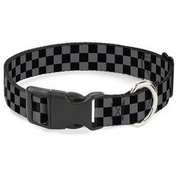 Plastic Clip Collar - Checker Black/Gray