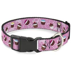 Plastic Clip Collar - Cupcake Swirls Pink/Multi Color